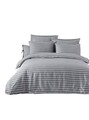 Lenjerie de pat dubla 3 piese, Water Yollu Saten - Light Grey, EnLora Home, Bumbac;Poliester