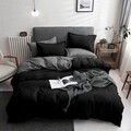 Lenjerie de pat dubla 3 piese, L'essentiel Maison, Basic, 65% bumbac/35% poliester, Negru