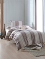 Lenjerie de pat pentru o persoana 2 piese, Lima - Brown, EnLora Home, Bumbac;Poliester