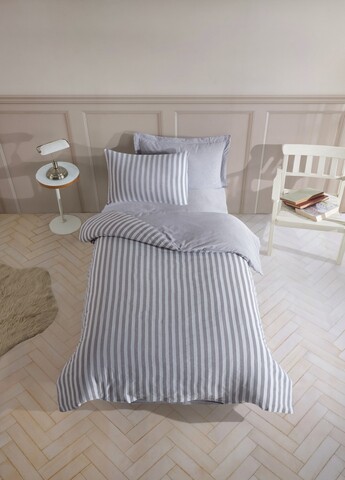 Lenjerie de pat pentru o persoana, Road Potlu - Light Grey, EnLora Home, Bumbac;Poliester