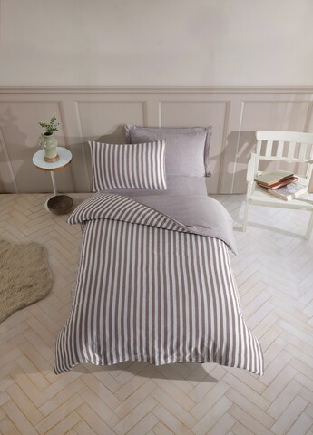 Lenjerie de pat pentru o persoana, Road Potlu - Brown, EnLora Home, Bumbac;Poliester