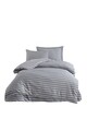 Lenjerie de pat pentru o persoana, Water Yollu Saten - Light Grey, EnLora Home, Bumbac;Poliester