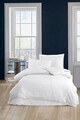 Lenjerie de pat pentru o persoana, Water Yollu Saten - White, EnLora Home, Bumbac;Poliester