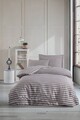Lenjerie de pat pentru o persoana, Water Yollu Saten - Brown, EnLora Home, Bumbac;Poliester