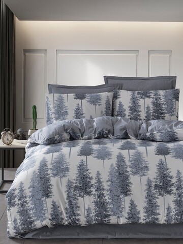 Lenjerie de pat pentru o persoana, L'essentiel Maison, Forrest, 65% bumbac/35% poliester, Albastru