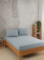 Set de pat pentru o persoana (cearceaf cu elastic si perna) 2 piese, Water Yollu Saten - Green, EnLora Home, Bumbac;Poliester