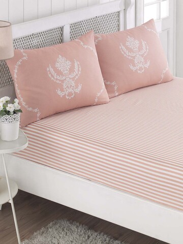Set de pat dublu (cearceaf cu elastic si perne) 3 piese, L'essentiel Maison, Pure, 65% bumbac/35% poliester, Roz pudra
