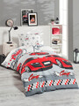 Lenjerie de pat pentru o persoana 2 piese, L'essentiel Maison, Crazy, 65% bumbac/35% poliester, White / Red / Black / Grey