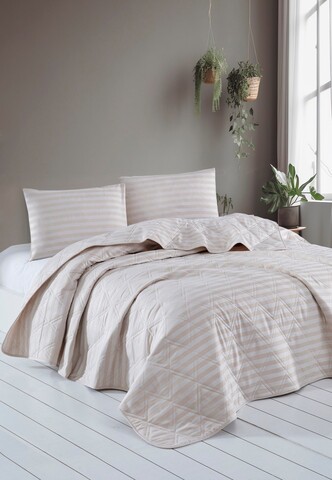 Cuvertura Single 155x200 cm, L'essentiel Maison, Water Yollu Saten, Bumbac;Poliester , Bej