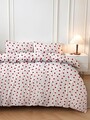 Lenjerie de pat pentru o persoana, L'essentiel Maison, Love Heart, Rosu/Alb