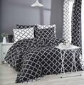 Lenjerie de pat pentru o persoana, L'essentiel Maison, Madalyon, Alb/Negru