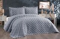 Set cuvertura de pat dubla 3 piese, L'essentiel Maison, Harem, Gri