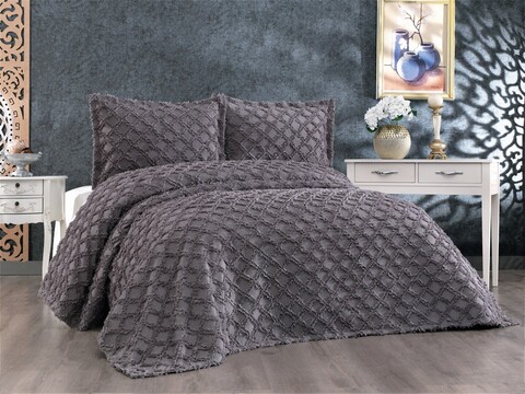 Set cuvertura de pat dubla 3 piese, L'essentiel Maison, Harem, Antracit