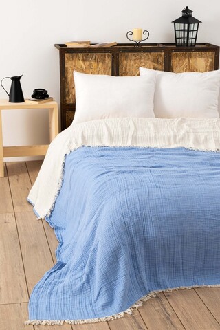 Cuvertura matlasata dubla, L'essentiel Maison, Muslin, Albastru deschis