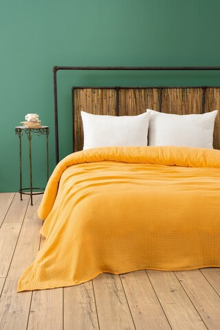 Cuvertura matlasata dubla, L'essentiel Maison, Muslin, Galben