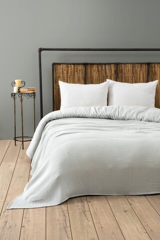 Cuvertura matlasata dubla, L'essentiel Maison, Muslin, Gri