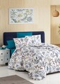 Lenjerie de pat pentru o persoana, L'essentiel Maison, Hana, Alb / Albastru / Albastru închis / Gri