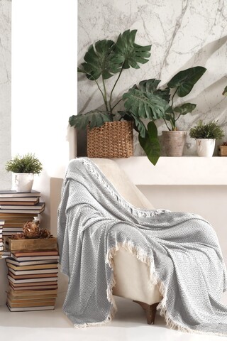 Cuvertura de pat, L'essentiel Maison, Etnik, Gri