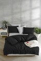 Lenjerie de pat dubla, Yarn Dyed - Black, Tabu Home, Bumbac;Poliester