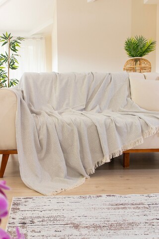 Cuvertura de pat, Woven Cozy - Grey, Tabu Home, 80% bumbac / 20% poliester