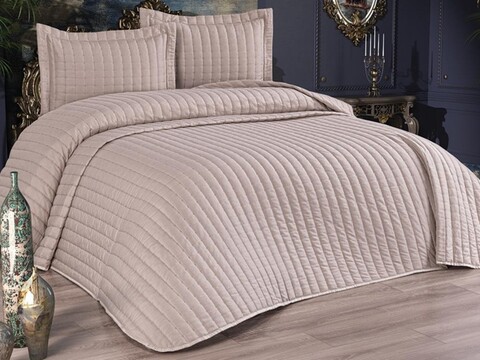 Set cuvertura de pat dubla 3 piese, Dublin - Cappucino, Dowry World, Bumbac