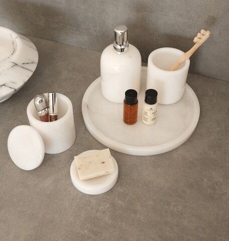 Set de baie, L'essentiel Maison, MAR07080602D, Alb