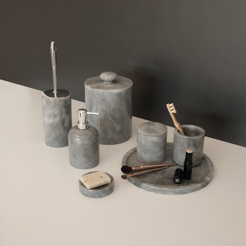 Set de baie, L'essentiel Maison, MAR07100206D, Gri