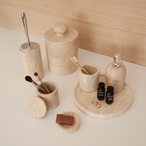 Set de baie, L'essentiel Maison, MAR07110104D, Bej