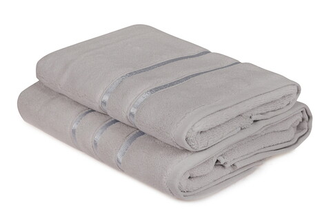 Set prosoape, Hobby, Dolce, Microbumbac, Albastru deschis / Gri deschis