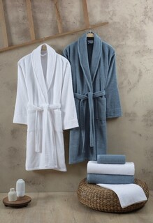 Alb;Albastru denim, marime L-XL