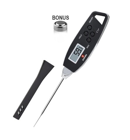 Termometru carne rezistent la apa, Zokura, -50°C/300°C, negru