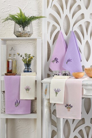 Set prosoape de bucatarie, Eponj Home, Lavender, Bumbac, Multicolor