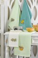 Set prosoape de bucatarie, Eponj Home, Olive, Bumbac, Multicolor
