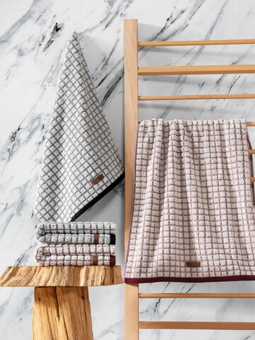 Set prosoape, Cotton Box, Nature, Amestec bumbac , Negru / Roșu Claret