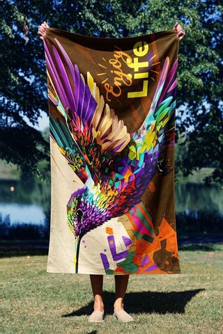 Prosop de plaja, Astacura, Enjoy Life 70, 70x130 cm, 70% poliester/30% poliamida, Multicolor
