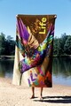 Prosop de plaja, Astacura, Enjoy Life 70, 70x130 cm, 70% poliester/30% poliamida, Multicolor