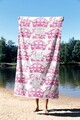 Prosop de plaja, Astacura, Pink is The New Black 70, 70x130 cm, 70% poliester/30% poliamida, Multicolor
