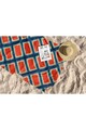 Prosop de plaja, Astacura, Red Boxes 70, 70x130 cm, 70% poliester/30% poliamida, Multicolor