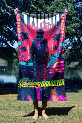 Prosop de plaja, Astacura, Speed Way 70, 70x130 cm, 70% poliester/30% poliamida, Multicolor