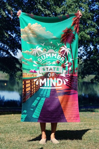 Prosop de plaja, Astacura, Summer is State of Mind 70, 70x130 cm, 70% poliester/30% poliamida, Multicolor