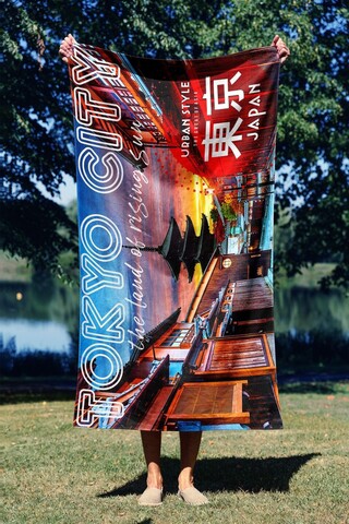 Prosop de plaja, Astacura, Tokyo Rising Sun 70, 70x130 cm, 70% poliester/30% poliamida, Multicolor