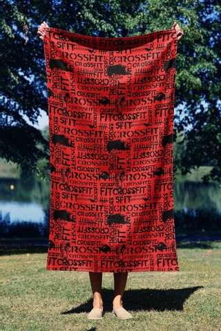 Prosop de plaja, Astacura, Crossfit Red 90, 90x150 cm, 70% poliester/30% poliamida, Multicolor
