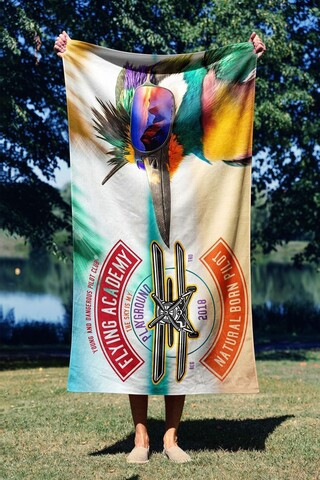 Prosop de plaja, Astacura, Flying Academi 90, 90x150 cm, 70% poliester/30% poliamida, Multicolor