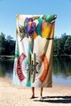 Prosop de plaja, Astacura, Flying Academi 90, 90x150 cm, 70% poliester/30% poliamida, Multicolor