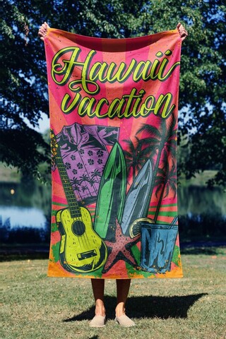 Prosop de plaja, Astacura, Hawaii Vacation 90, 90x150 cm, 70% poliester/30% poliamida, Multicolor