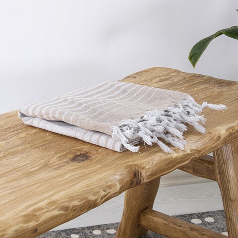 Prosop de plaja, Clovis, Alagra, 100x170 cm, Bumbac, Bej