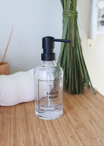 Savoniera, Mia, Sbn0022, 7x7x19.5 cm, Sticla, Transparent