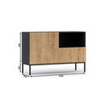 Comoda ELTAP, Lanzzi, 120x40x80 cm, MDF laminat, negru/stejar