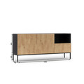 Comoda ELTAP, Lanzzi, 180x40x80 cm, MDF laminat, negru/stejar