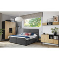 Raft de perete ELTAP, Lanzzi, 120x25x20 cm, MDF laminat, negru/stejar